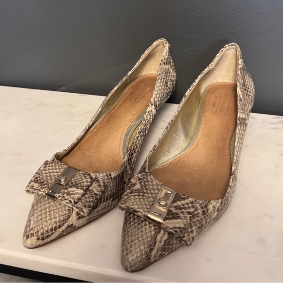 Coach Shoes - Coach snake print kitten heels